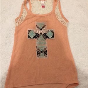 Peach Cross Tank Top